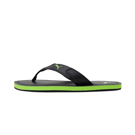 PUMA Stamp Men's Slippers, Puma Black-Limepunch, small-IND