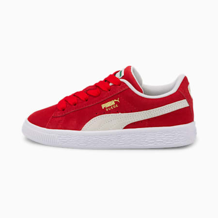 Suede Classic XXI Kids' Trainers, High Risk Red-Puma White, small