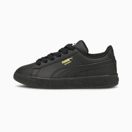 Basket Classic XXI Kids' Trainers, Puma Black-Puma Black, small