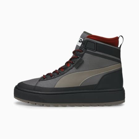 Suede Winter Mid Trainers, Dark Shadow-Steeple Gray, small-GBR