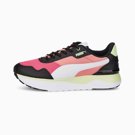 R78 Voyage Women's Trainers, Puma Black-Puma White-Carnation Pink, small-THA