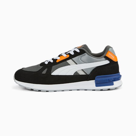 Graviton Pro Unisex Sneakers, Dark Shadow-Puma White-Puma Black-Quarry-Vibrant Orange, small-IND