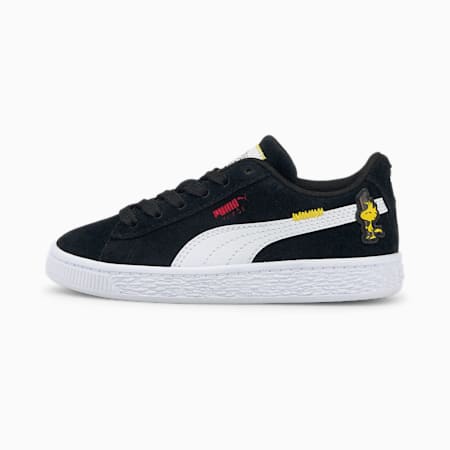 PUMA x PEANUTS Suede Classic XXI Kids' Sneakers, Puma Black-Puma White, small-AUS