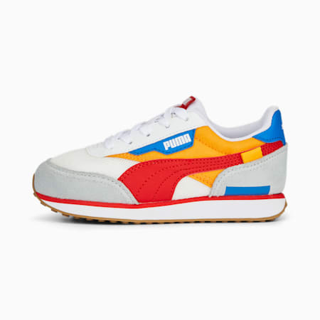 Future Rider Splash Kinder Sneakers, PUMA White-Zinnia-For All Time Red, small