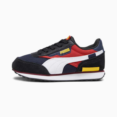 Baskets Future Rider Splash enfant, PUMA Navy-For All Time Red, small