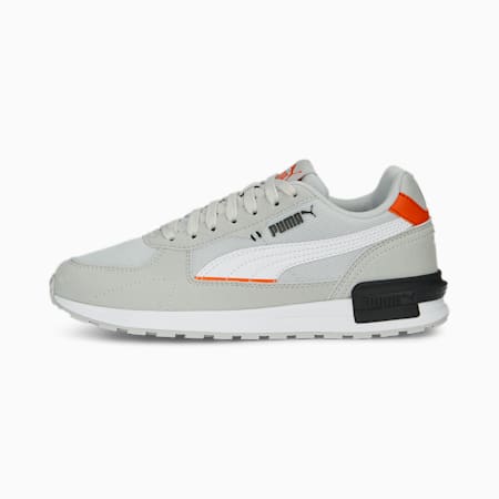 Graviton Sneakers - Youth 8-16 years, Glacial Gray-PUMA White-Rickie Orange-PUMA Black, small-AUS