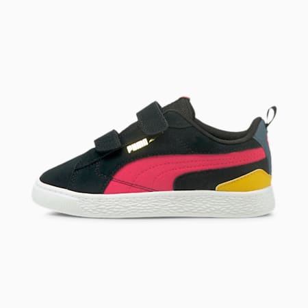 Suede Bloc Kids' Trainers, Puma Black-Paradise Pink, small-GBR