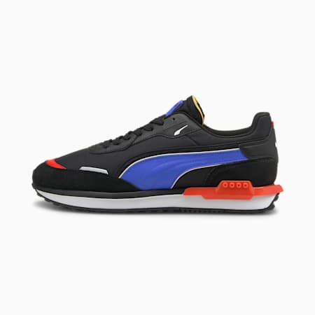 City Rider Electric Unisex Sneakers, Puma Black-Bluemazing, small-IND