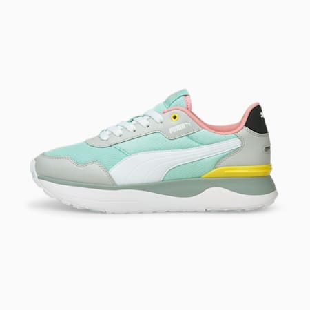 R78 Voyage Youth Trainers, Eggshell Blue-Puma White-Gray Violet, small