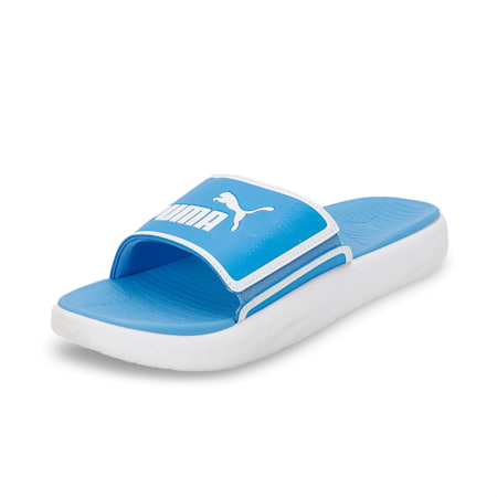 SOFTRIDE Men's Slides, Dusky Blue-PUMA White, small-IND