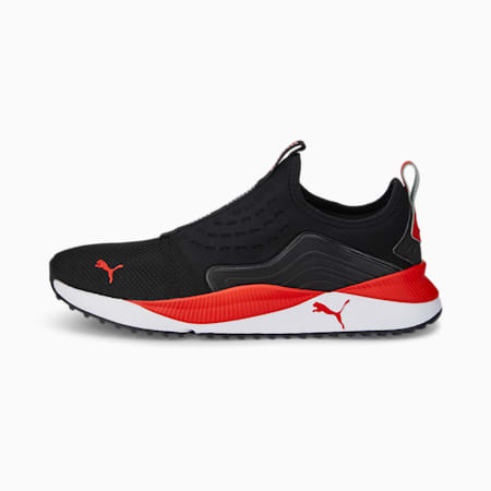 Pacer Future Slip-On Trainers, Puma Black-Burnt Red, small-SEA