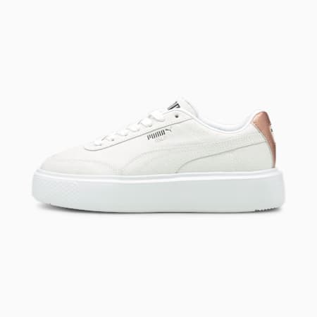 puma oslo femme trainers with in white and tan