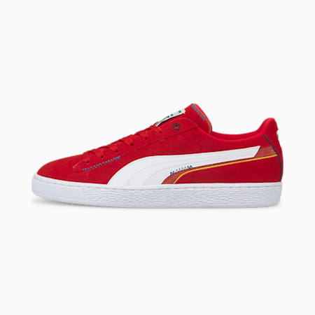 Suede Displaced Sneakers, High Risk Red-Puma White, small-AUS
