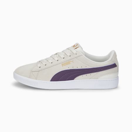 Vikky V3 Women's Trainers, Vaporous Gray-Purple Charcoal-Puma Team Gold, small-AUS