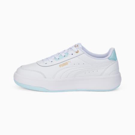 Tori Women's Trainers, Puma White-Light Aqua-Puma Team Gold, small-SEA