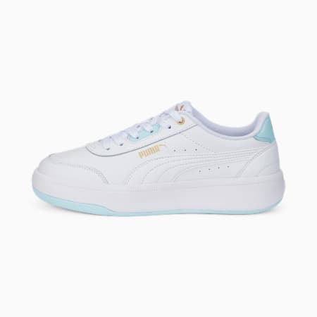 Tori Women's Trainers, Puma White-Light Aqua-Puma Team Gold, small-THA