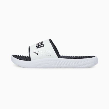 Softride Massage Men's Slides, Puma White-Puma Black, small-PHL