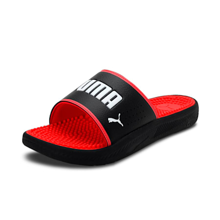 Softride Slide Massage Men's Shoes, Puma Black-Puma White-High Risk Red, small-IND