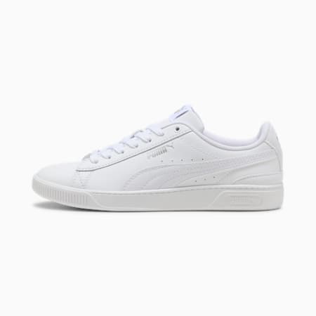 Vikky v3 Leather Women's Trainers, Puma White-Puma White-Puma Silver, small