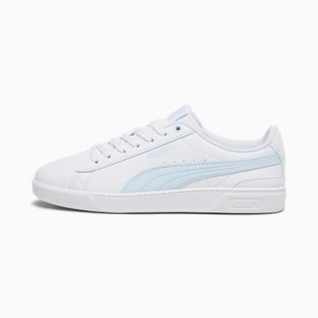 Vikky v3 Leather Women's Trainers, PUMA White-Icy Blue, small-SEA