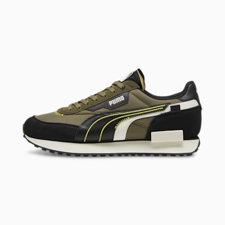 Future Rider Displaced Trainers, PUMA Olive-Frosted Ivory, small-THA