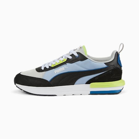 Baskets R22, Blue Wash-Puma Black-Gray Violet-Light Lime-Puma White, small-DFA