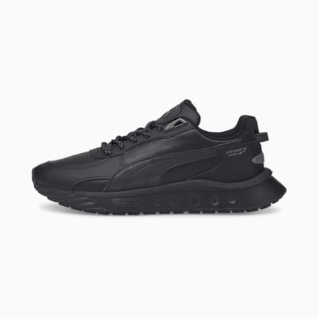 Wild Rider Reflective Trainers, Puma Black-Puma Black, small-SEA