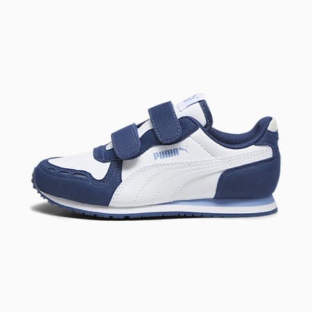 Cabana Racer SL 20 V Kids' Trainers, PUMA White-PUMA White-Persian Blue, small-SEA