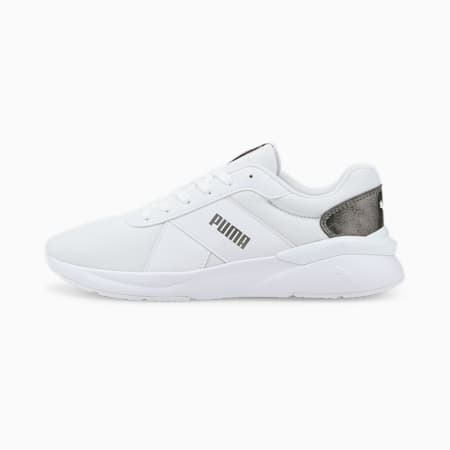 Rose Rare Metallics Women's Trainers, Puma White-Puma Aged Silver, small-PHL