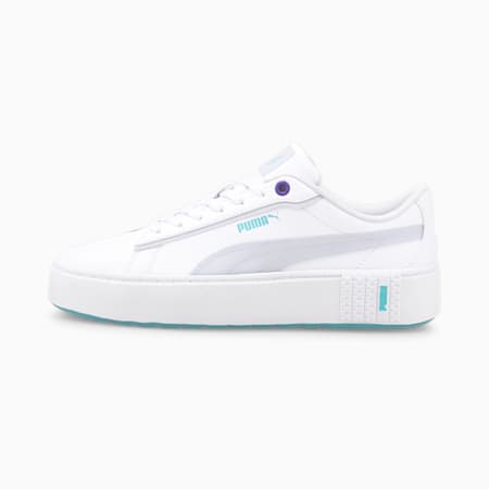 Sepatu Trainer Wanita Smash Platform v2 Candy, Puma White-Arctic Ice, small-IDN