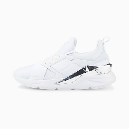 Muse X5 Metal Women's Trainers, Puma White-Puma Silver, small-THA