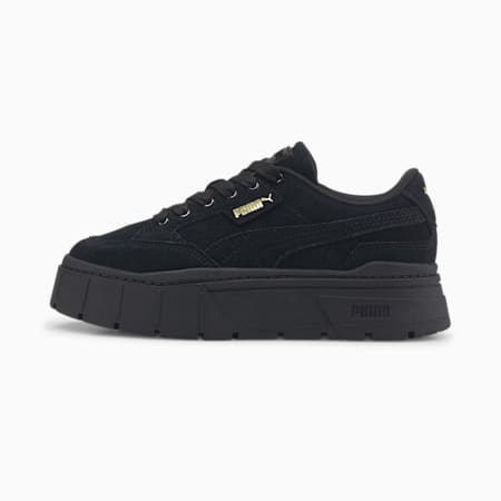 Mayze Stack Suede Sneakers Women, Puma Black, small-PHL
