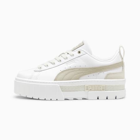 Mayze Luxe Trainers Women, PUMA White-Desert Dust, small