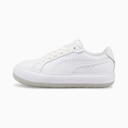 Zapatillas para mujer Suede Mayu Raw Leather, Puma White-Gray Violet, small