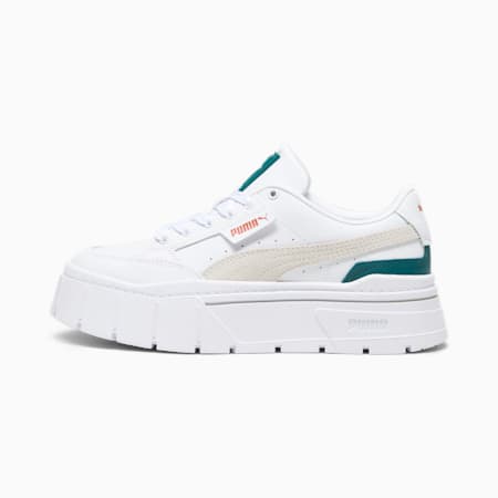 Mayze Stack Women's Sneakers, PUMA White-Malachite, small-AUS