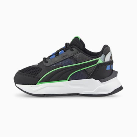 Mirage Sport Tech Babys Sneakers, Dark Shadow-Puma Black-Elektro Green, small