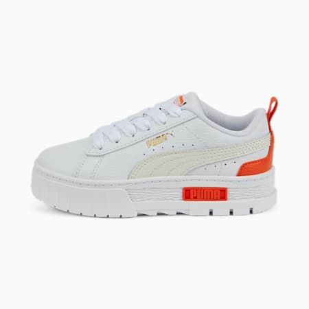 נעלי ספורט לילדים Mayze Leather, Puma White-Vaporous Gray, small-DFA