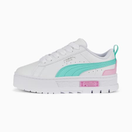 נעלי ספורט לילדים Mayze Leather, PUMA White-Mint-Lilac Chiffon, small-DFA