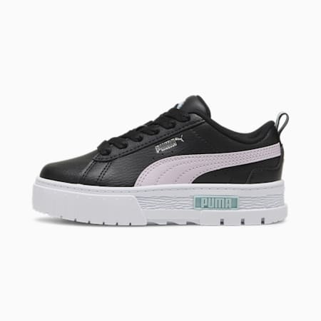 Scarpe da ginnastica Mayze in pelle da bambino, PUMA Black-Grape Mist, small