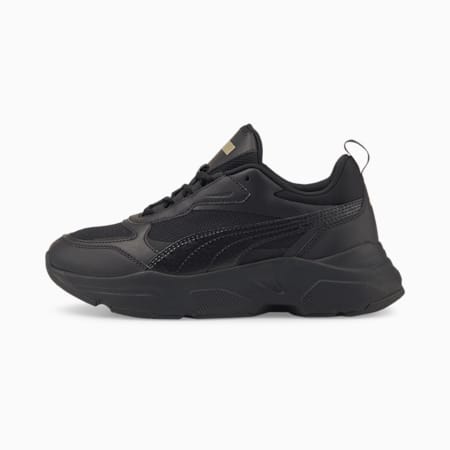 Cassia Women's Trainers, Puma Black-Puma Black-Puma Team Gold, small