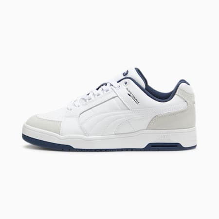 Slipstream Lo Retro Trainers, PUMA White-PUMA White-Club Navy, small