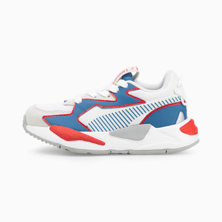 RS-Z Outline Kids' Trainers, Puma White-Vallarta Blue-High Risk Red, small