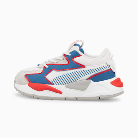 RS-Z Outline AC Babies' Trainers, Puma White-Vallarta Blue-High Risk Red, small