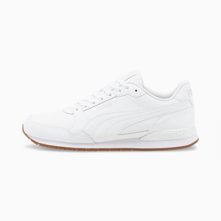 Sneakers en cuir ST Runner v3, Puma White-Puma White-Gum, small