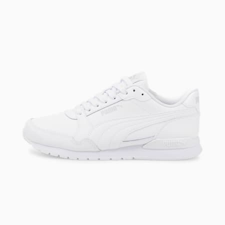 ST Runner v3 Leather Youth Trainers, Puma White-Puma White, small