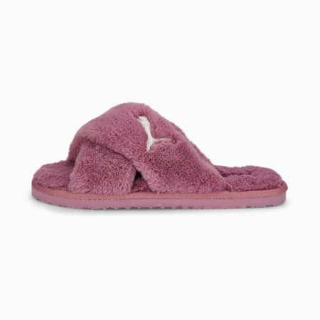 Fluff X Strap Women's Slide, Pale Grape-Puma White, small-AUS