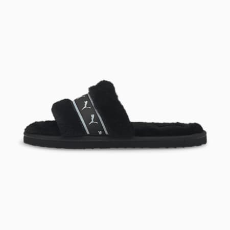 Fluff Remix Women's Slides, Puma Black-Puma White, small-PHL