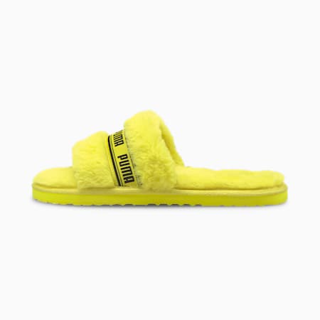 Zapatos Fluff Slide JR, Fluo Yellow-Puma Black, pequeño