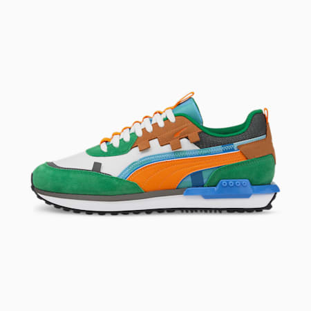 PUMA x MINECRAFT City Rider Trainers, Amazon Green-Vibrant Orange, small-SEA