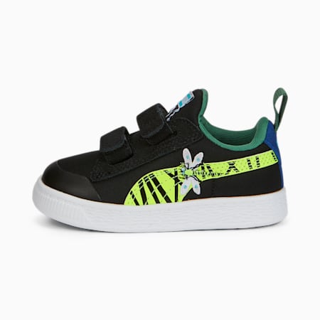 Suede Light Flex Small World Alternative Closure Sneakers Babies, Puma Black-Lime Squeeze, small-PHL